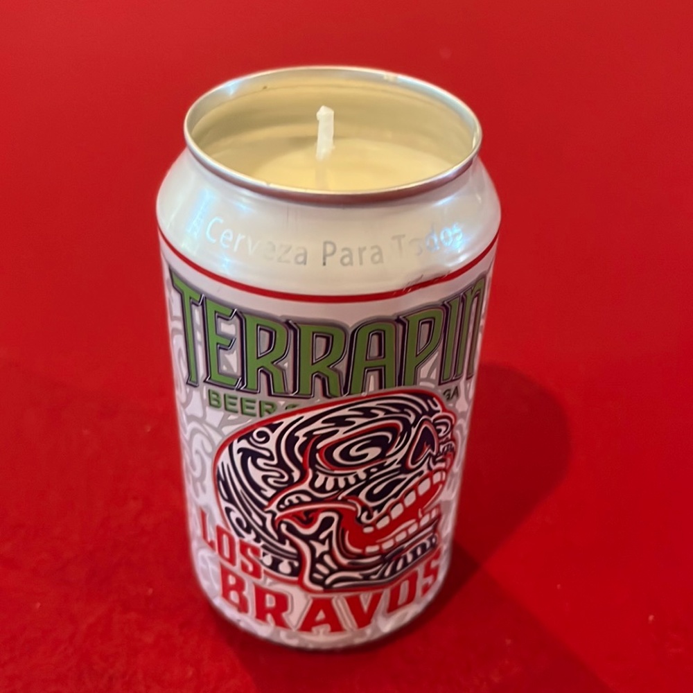 Soy beer can candle